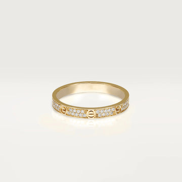 Love Wedding Band,18k Gold Plated,Small Model,Cubic Zirconia Pave