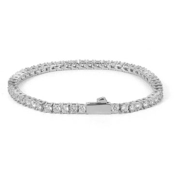 Round Cut Tennis Bracelet in White Gold - 3mm