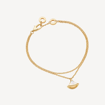 Deki Jewels Divas'Dream Bracelet,925 Silver,18k Yellow Gold Plated,Mother of Pearl