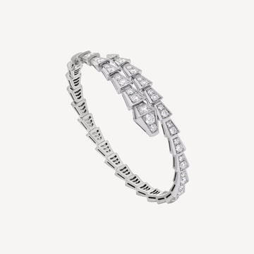 Deki Jewels Serpenti Bracelet,18k White Gold Plated,Cubic Zircon Paved
