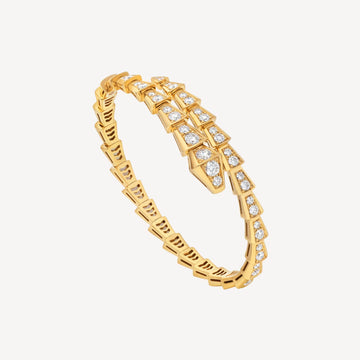 Deki Jewels Serpenti Bracelet,18k Yellow Gold Plated,Cubic Zircon Paved
