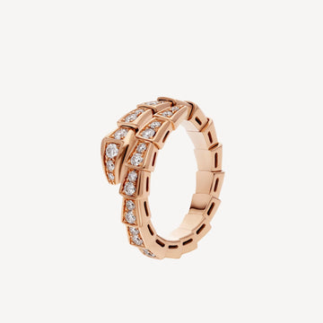 Deki Jewels Serpenti Ring,18k Rose Gold Plated,Cubic Zircon Paved