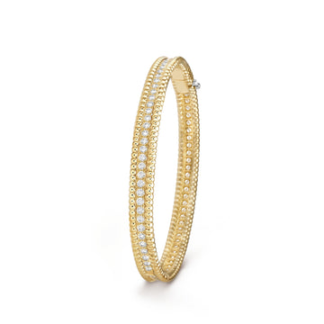 Deki Jewels Perlee Bangle,18k Gold Plated,1 row, Inlaid Cubic Zircon