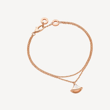 Deki Jewels Divas'Dream Bracelet,925 Silver,18k Rose Gold Plated,Mother of Pearl