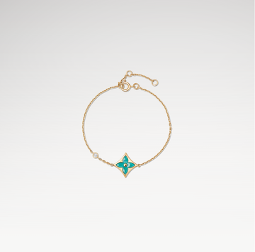 Deki Jewels Color Blossom Star Bracelet, Plated With 18k Gold, Amazonite, And Zircon