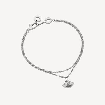 Deki Jewels Divas'Dream Bracelet,925 Silver,18k White Gold Plated,Cubic Zircon Paved