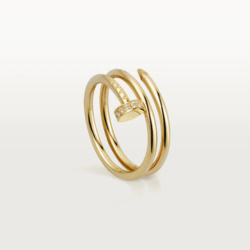 Deki Jewels Double Ring Nail Ring,18k Gold Plated,inlaid Cubic Zircon