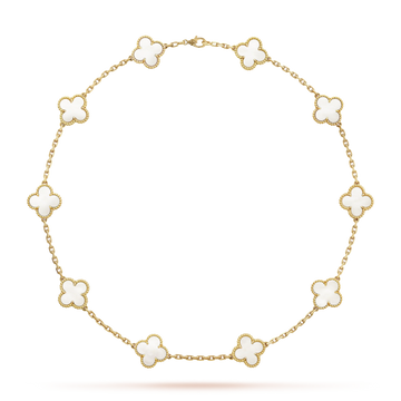 Deki Jewels Clover Leaf Necklace,925 Silver, 18k Gold Plated,10 Motifs