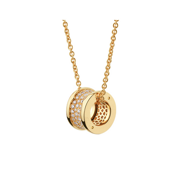 Deki Jewels B.zero1 necklace,925 Silver,18k Gold Plated, Spiral pavé zircon