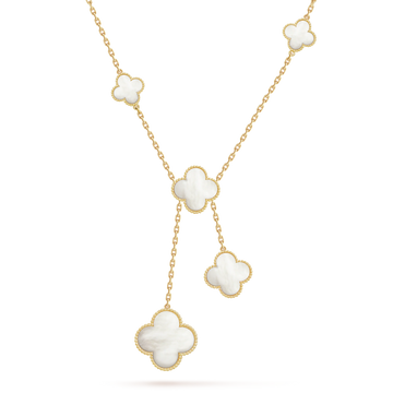 Deki Jewels Clover Leaf Necklace,925 Silver, 18k Gold Plated,6 Motifs