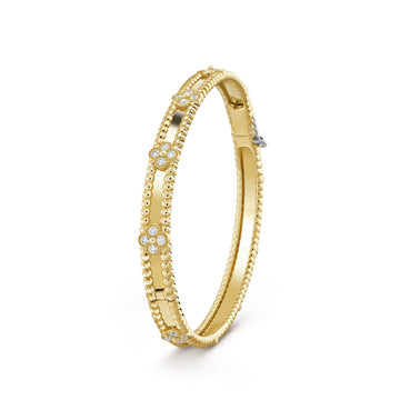 Deki Jewels Perlee Sweet Clovers Bracelet,18k Gold Plated
