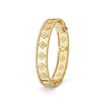 Deki Jewels Perlee Clovers Bracelet,18k Gold Plated