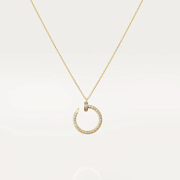 Deki Jewels Juste Un Clou Necklace,18k Gold Plated,Cubic Zircon Paved