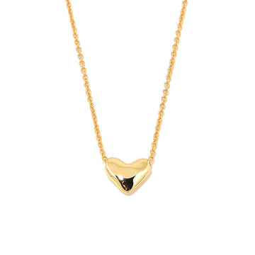 Deki Jewels Heart Chain Necklace, 925 Silver, 18k Gold Plated