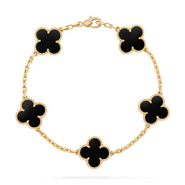 Deki Jewels Clover Leaf Bracelet,925 Silver,18k Gold Plated