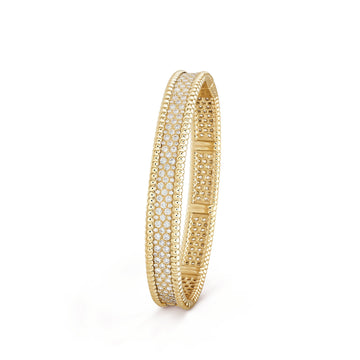 Deki Jewels Perlee Bangle,18k Gold Plated,Inlaid Cubic Zircon