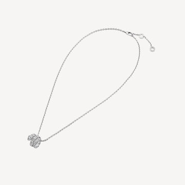 Deki Jewels Serpenti Necklace,925 Silver,18k White Gold Plated,Cubic Zircon Paved