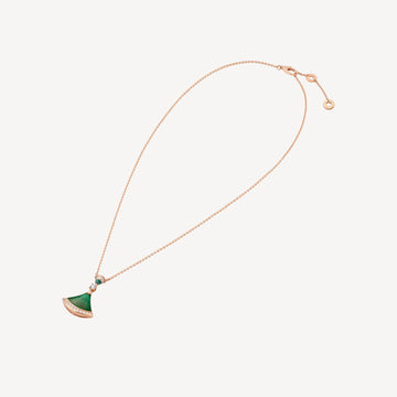 Deki Jewels Divas'Dream Necklace,925 Silver,18k Gold Plated,Green Agate