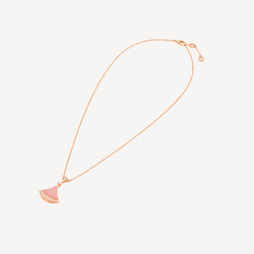 Deki Jewels Divas'Dream Necklace,925 Silver,18k Gold Plated,Pink Agate