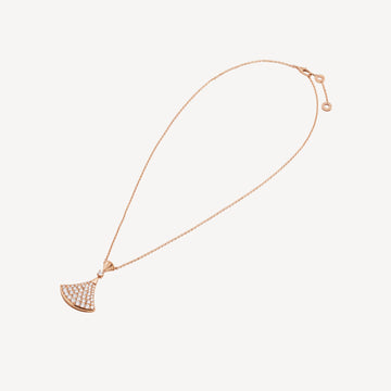 Deki Jewels Divas'Dream Necklace,925 Silver,18k Rose Gold Plated,Cubic Zircon Paved