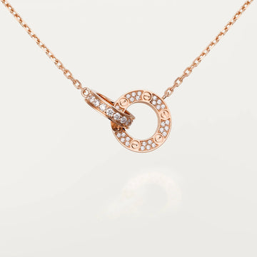 Love Intertwined Necklace,18k Gold Plated,Cubic Zirconia Pave