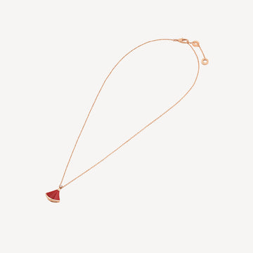 Deki Jewels Divas'Dream Necklace,925 Silver,18k Rose Gold Plated,Red Agate
