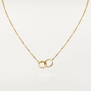 Love Intertwined Necklace,18k Gold Plated,Inlaid Cubic Zirconia