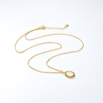 Deki Jewels Natural Moonstone Necklace,925 Silver, 18k Gold Plated