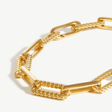 Deki Jewels Chain Bracelet,18k Yellow Gold Plated