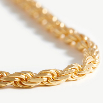 Deki Jewels Rope Chain Necklace Necklace, 925 Silver, 18k Gold Plated