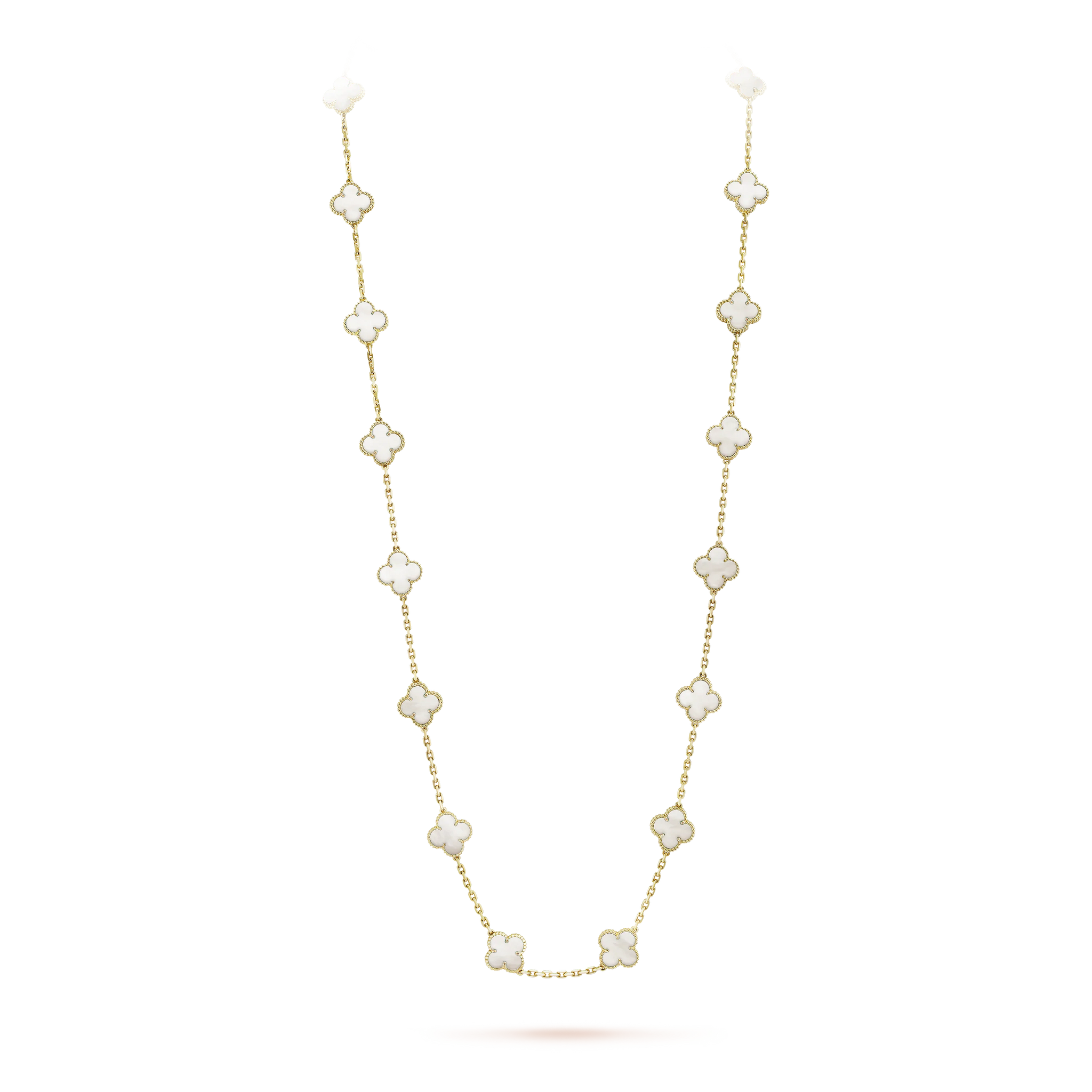 Deki Jewels Clover Leaf Long Necklace,925 Silver, 18k Gold Plated,20 Motifs