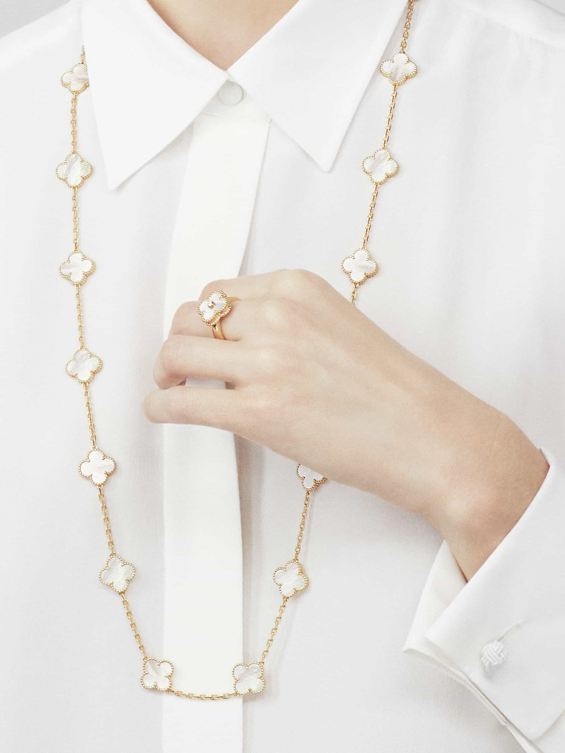 Deki Jewels Clover Leaf Long Necklace,925 Silver, 18k Gold Plated,20 Motifs