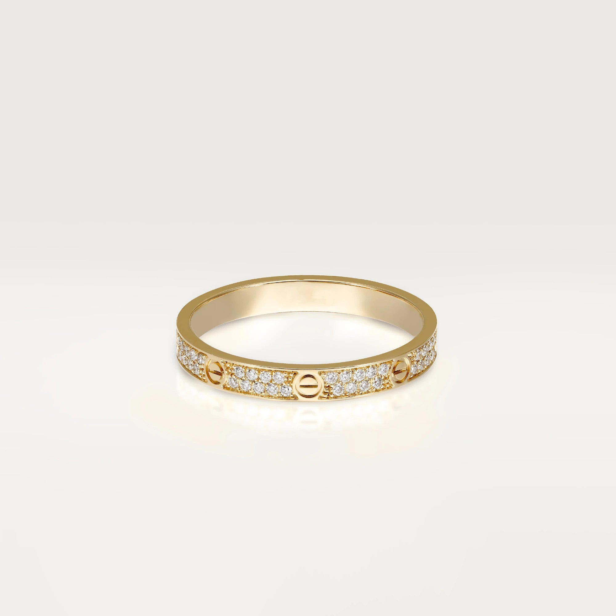 Love Wedding Band,18k Gold Plated,Small Model,Cubic Zirconia Pave