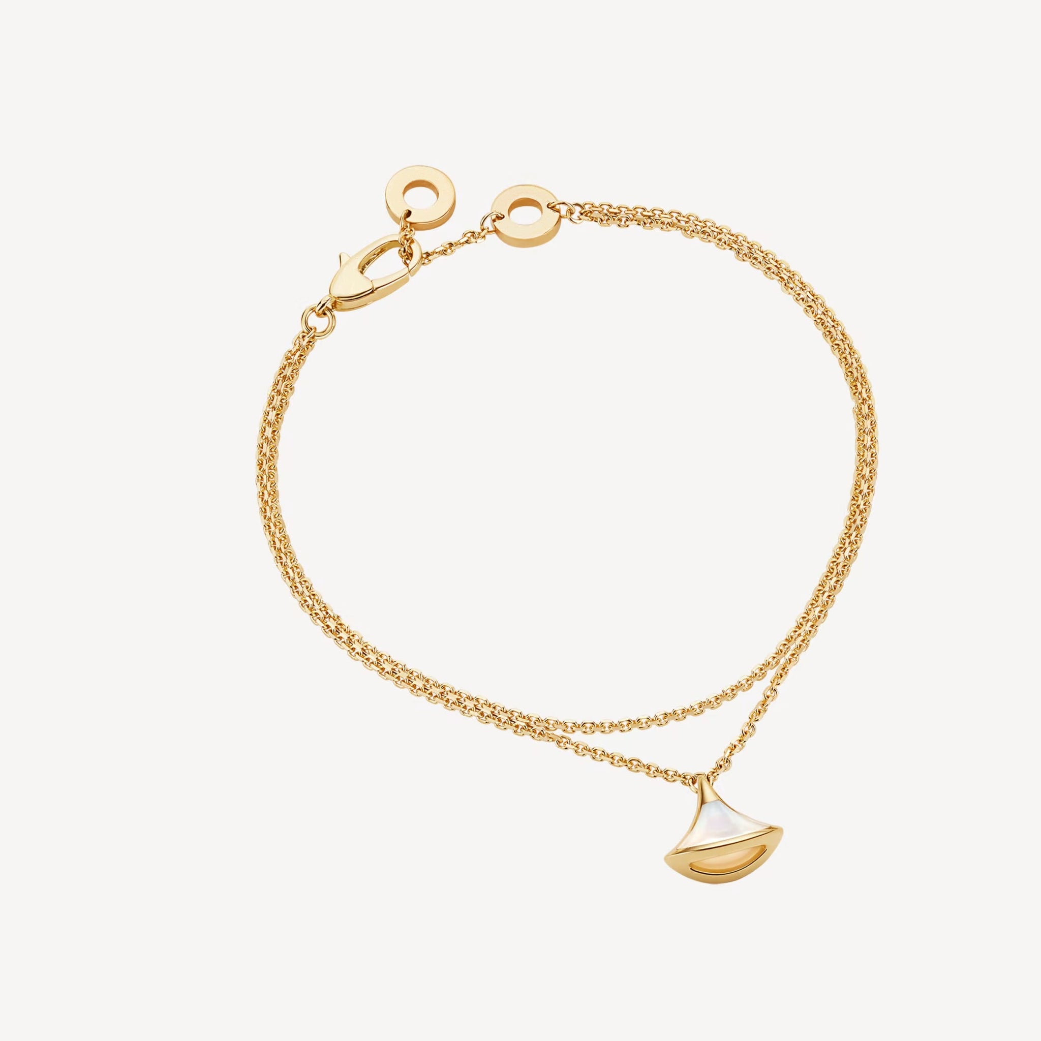 Deki Jewels Divas'Dream Bracelet,925 Silver,18k Yellow Gold Plated,Mother of Pearl