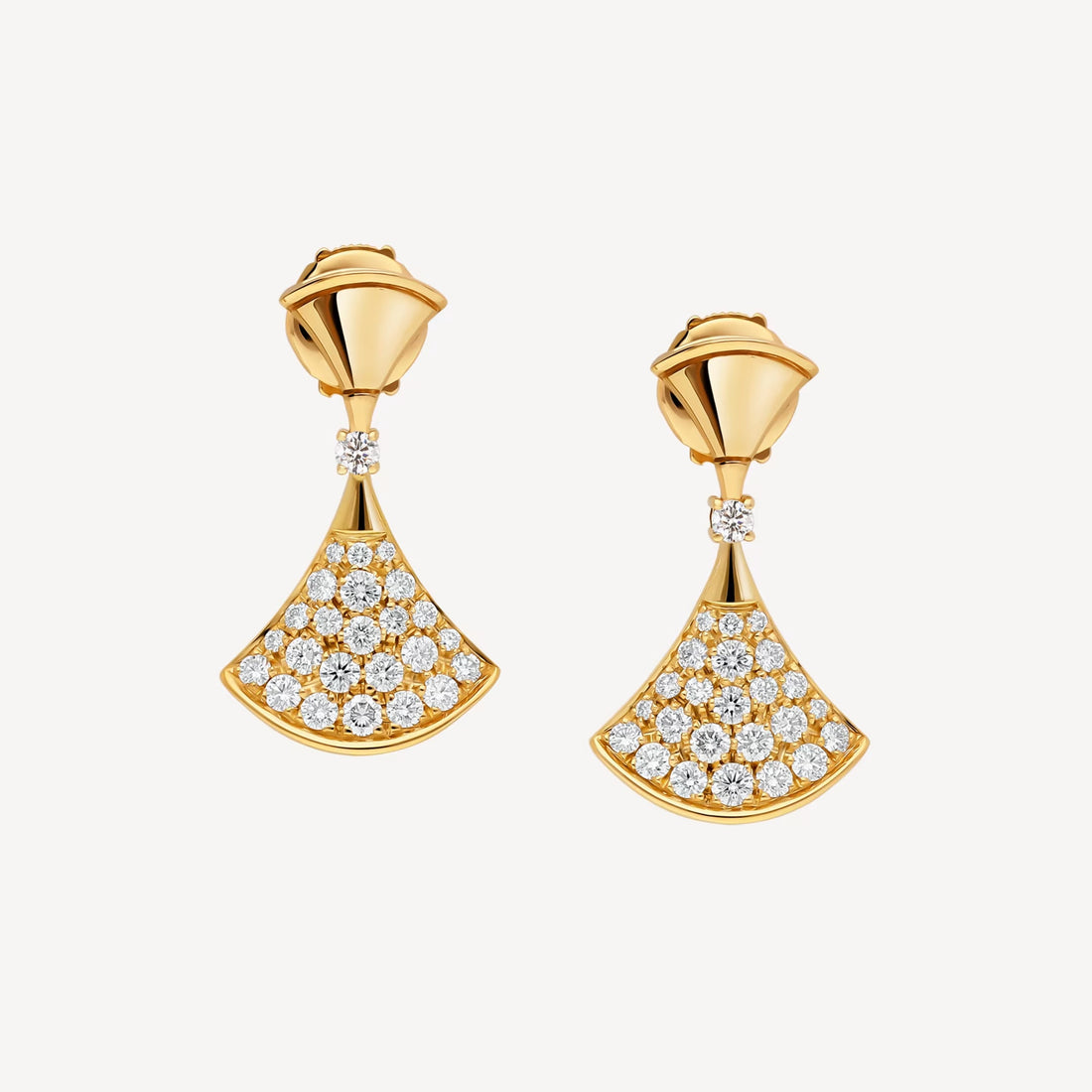 Deki Jewels Divas'Dream Earring,925 Silver,18k Yellow Gold Plated,Cubic Zircon Paved