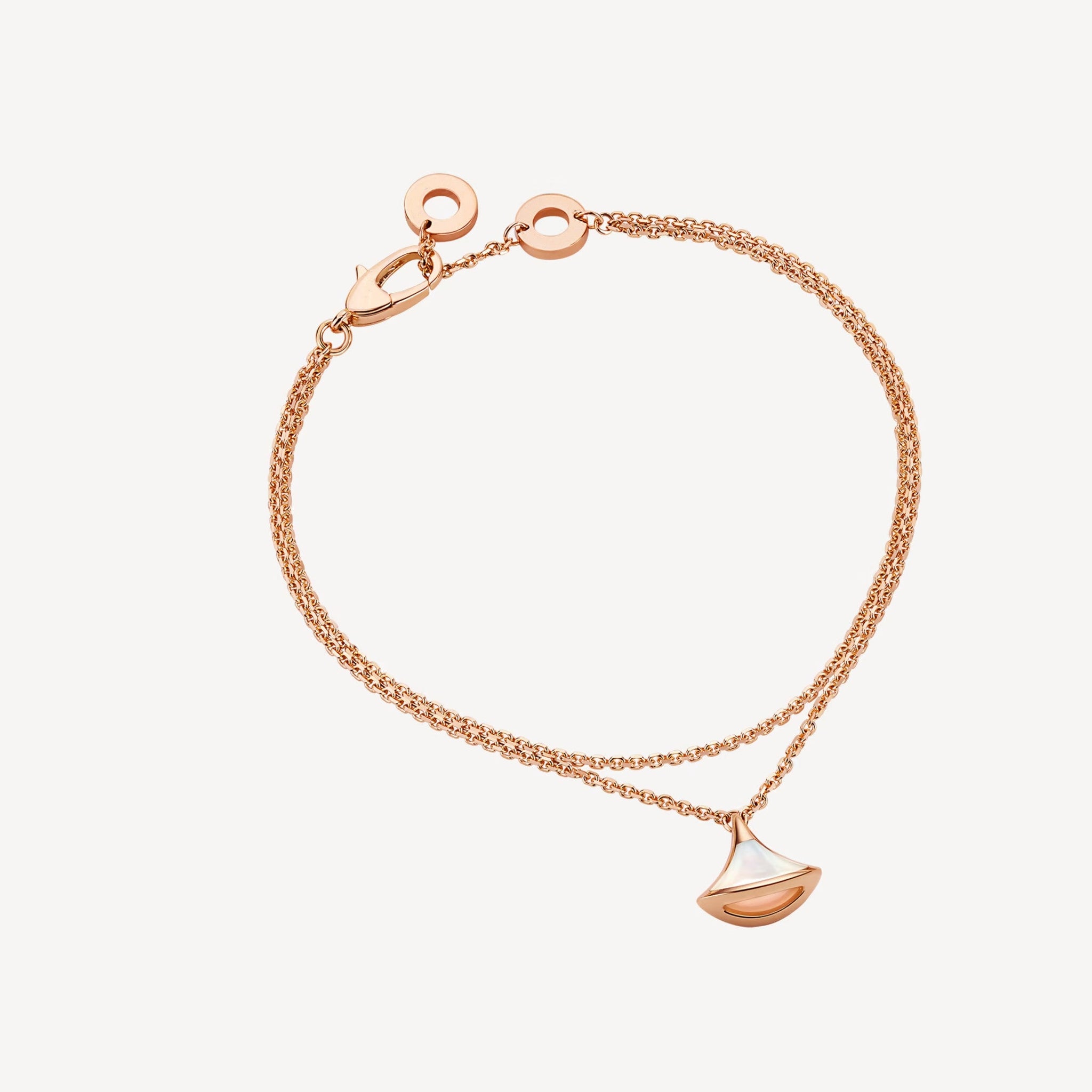 Deki Jewels Divas'Dream Bracelet,925 Silver,18k Rose Gold Plated,Mother of Pearl