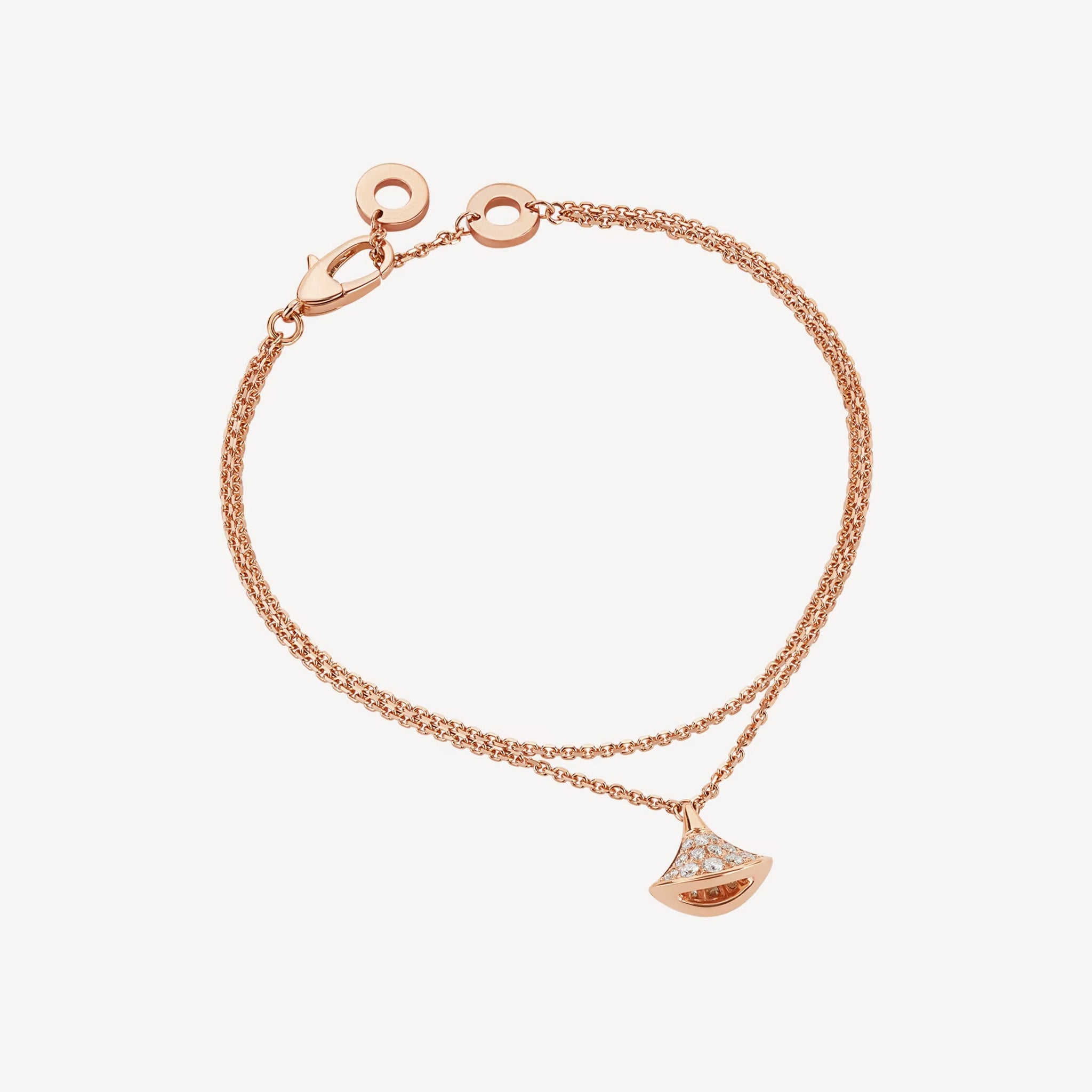 Deki Jewels Divas'Dream Bracelet,925 Silver,18k Rose Gold Plated,Cubic Zircon Paved