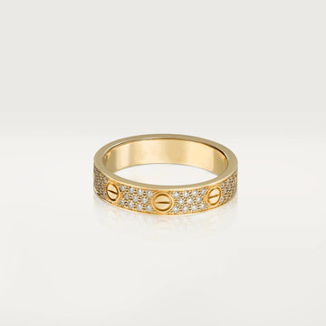 Love Wedding Band, 18k Gold Plated,Cubic Zirconia Pave