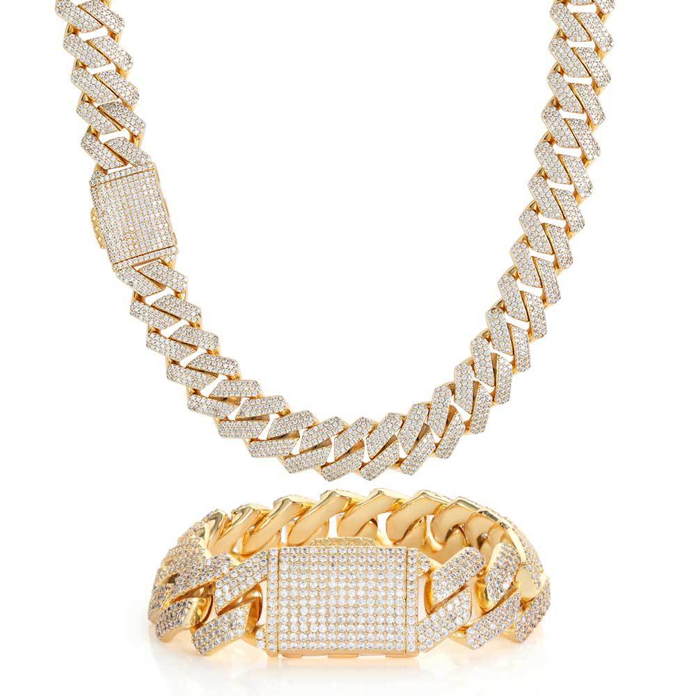 Deki Jewels Diamond Cuban Bracelet,four Row Of Zircons