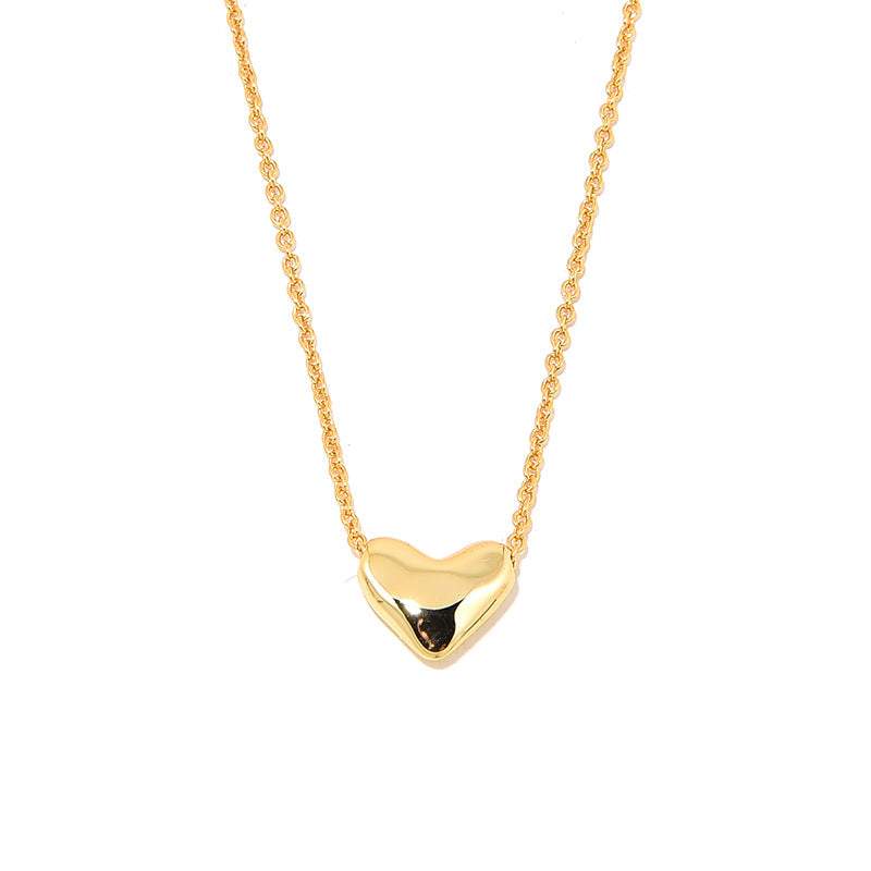 Deki Jewels Heart Chain Necklace, 925 Silver, 18k Gold Plated
