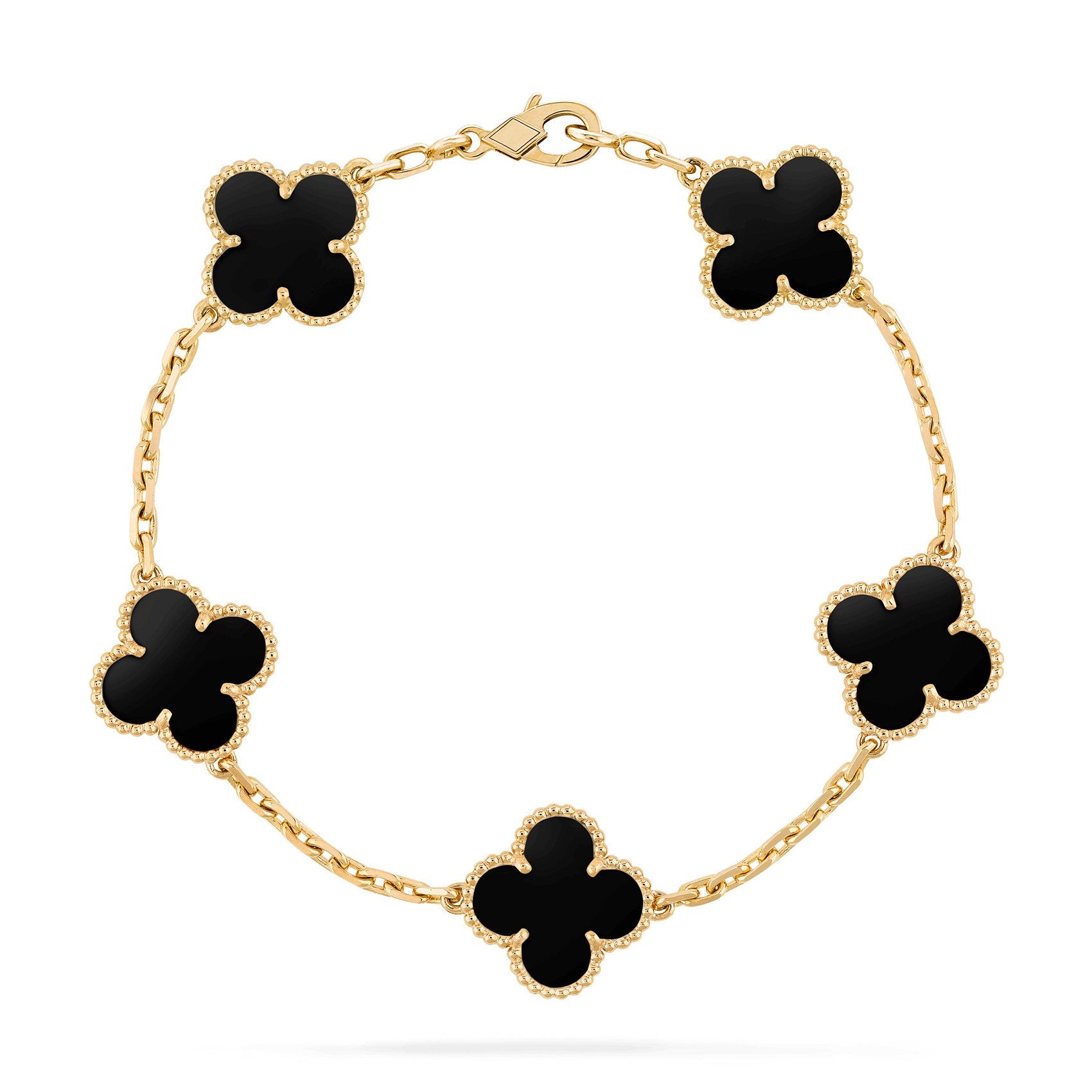 Deki Jewels Clover Leaf Bracelet,925 Silver,18k Gold Plated