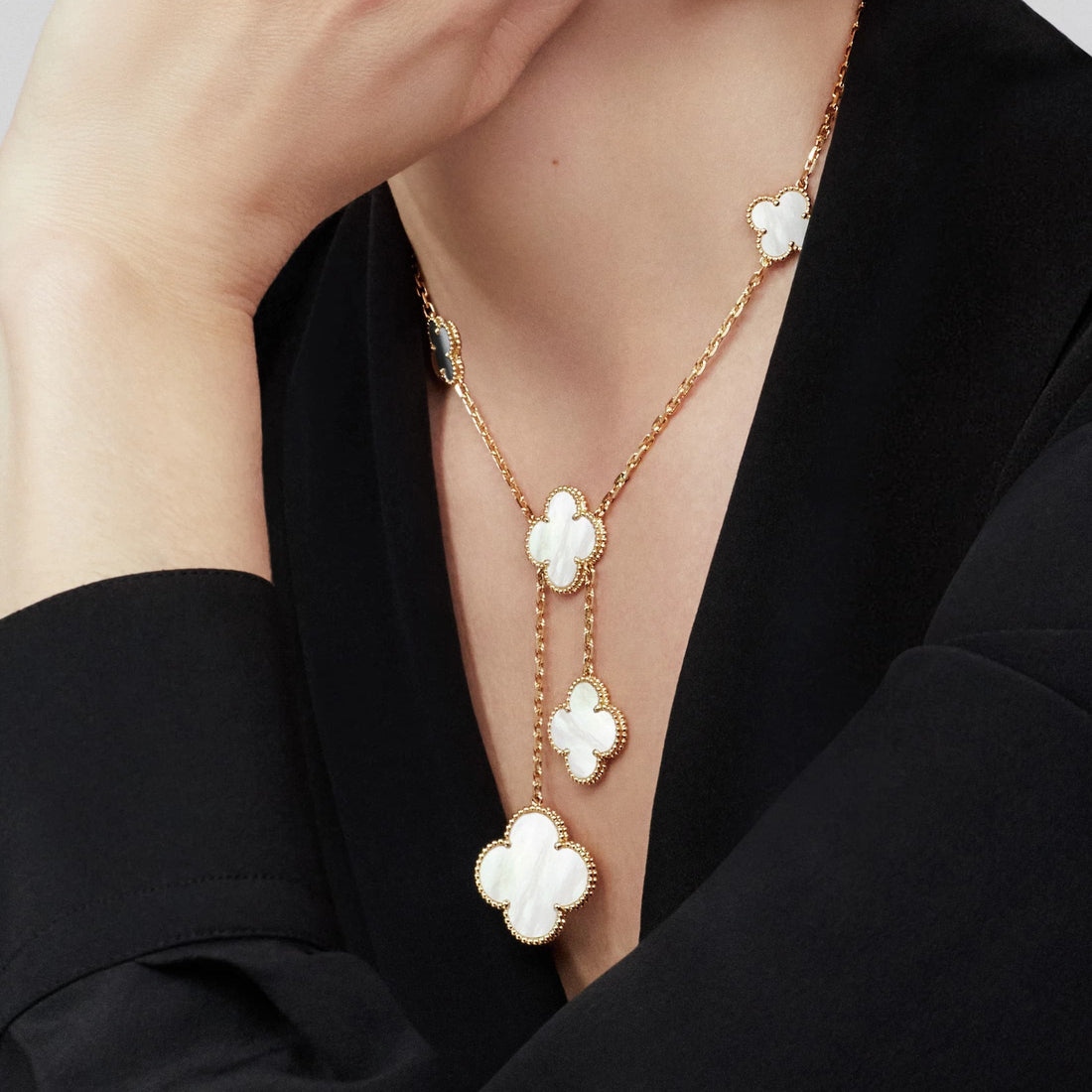 Deki Jewels Clover Leaf  Necklace,925 Silver, 18k Gold Plated,6 Motifs