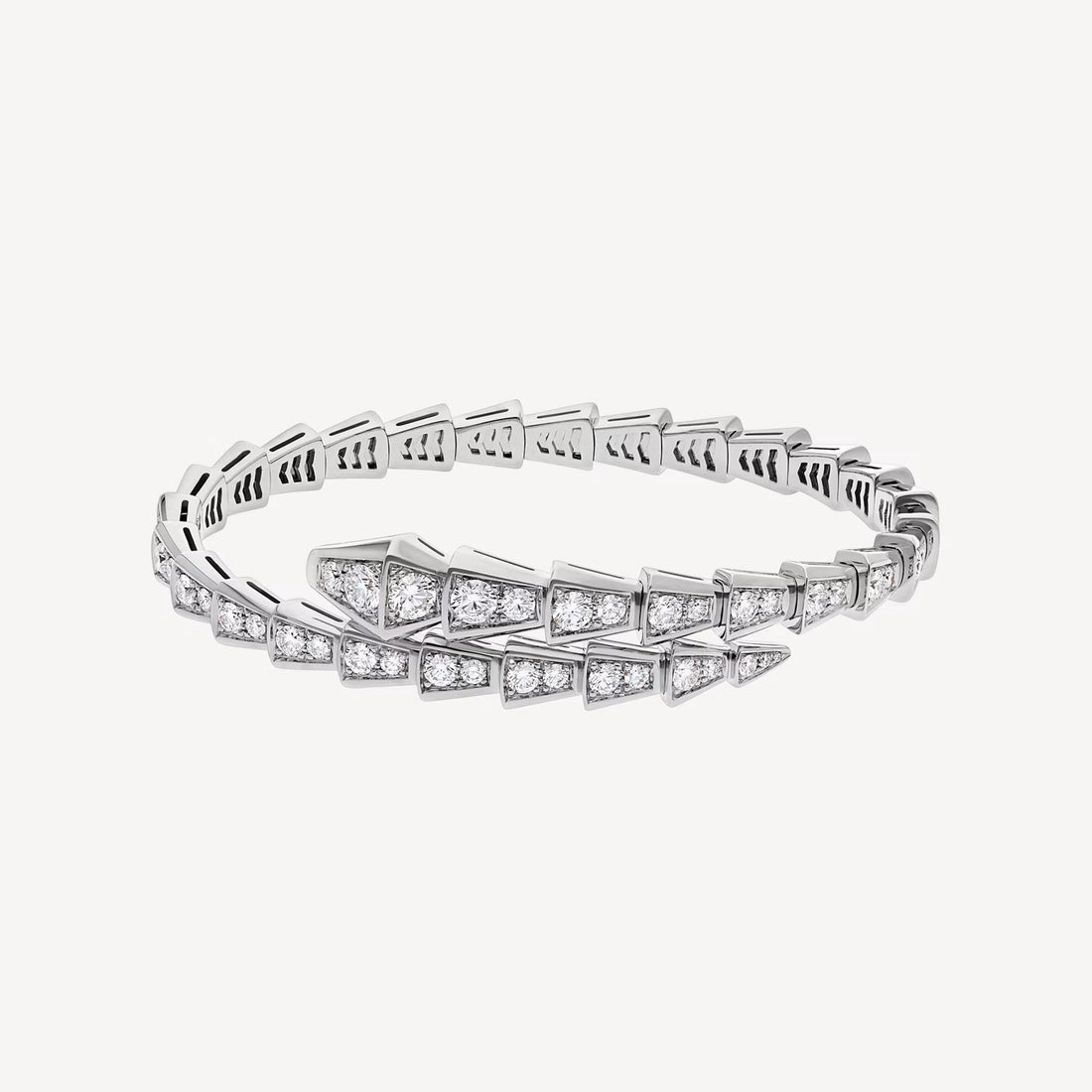 Deki Jewels Serpenti Bracelet,18k White Gold Plated,Cubic Zircon Paved