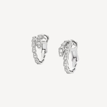 Deki Jewels Serpenti Earring,925 Silver,18k White Gold Plated,Cubic Zircon Paved