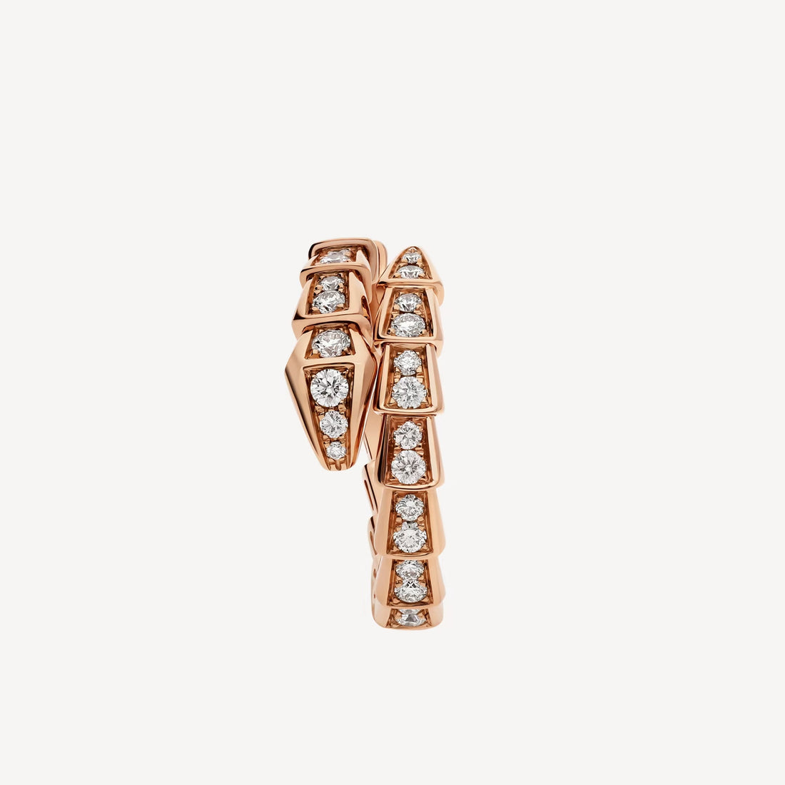 Deki Jewels Serpenti Ring,18k Rose Gold Plated,Cubic Zircon Paved