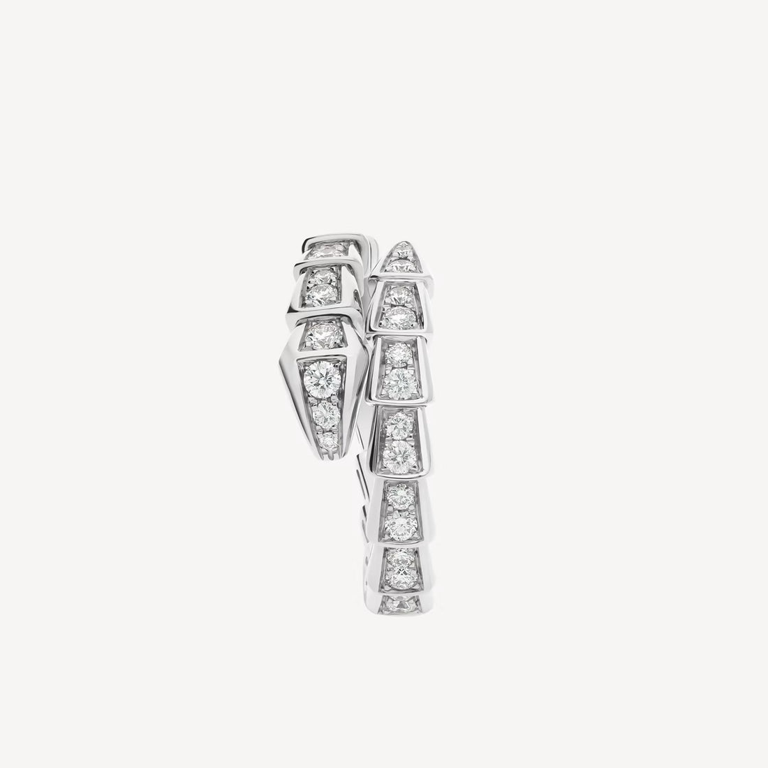 Deki Jewels Serpenti Ring,18k White Gold Plated,Cubic Zircon Paved