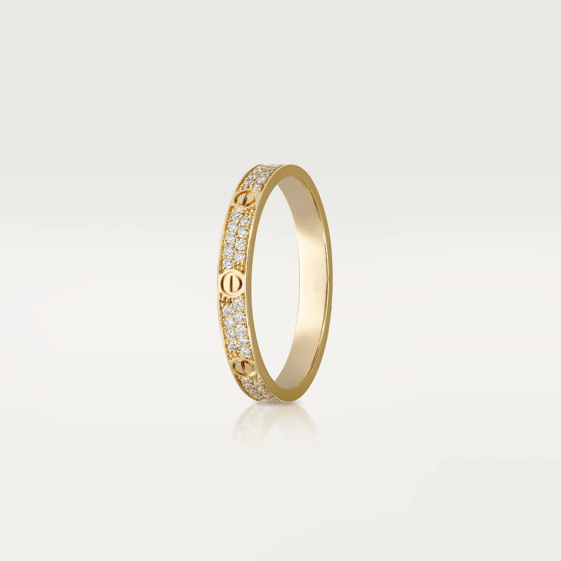 Love Wedding Band,18k Gold Plated,Small Model,Cubic Zirconia Pave
