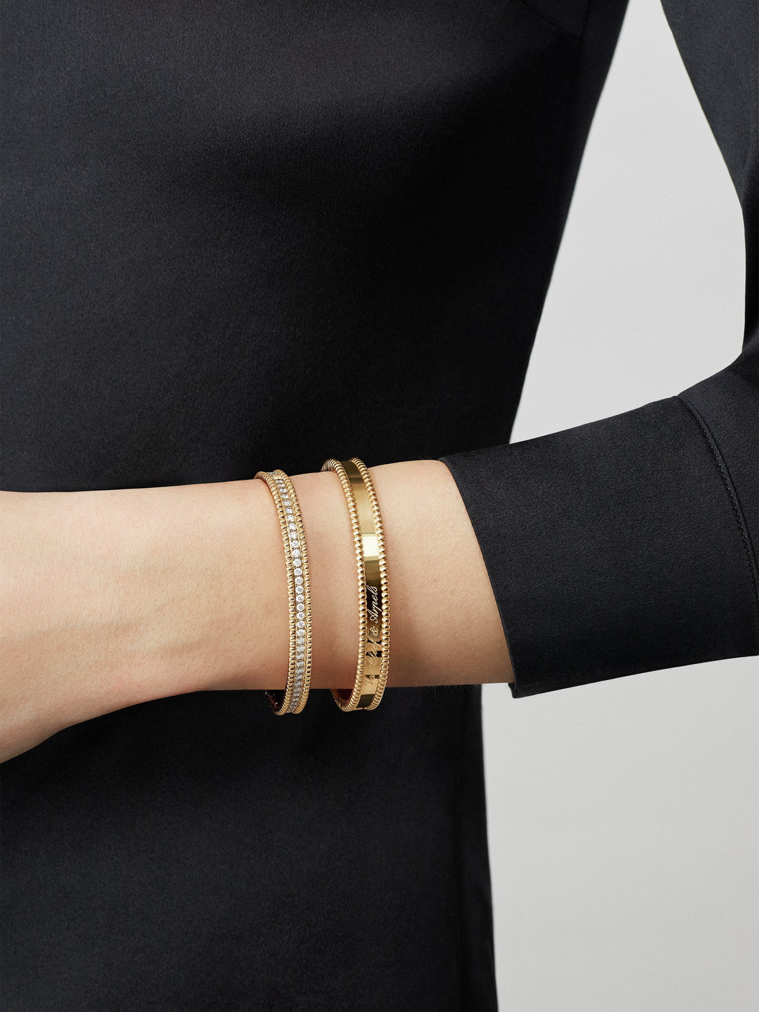 Deki Jewels Perlee Bangle,18k Gold Plated,1 row, Inlaid Cubic Zircon