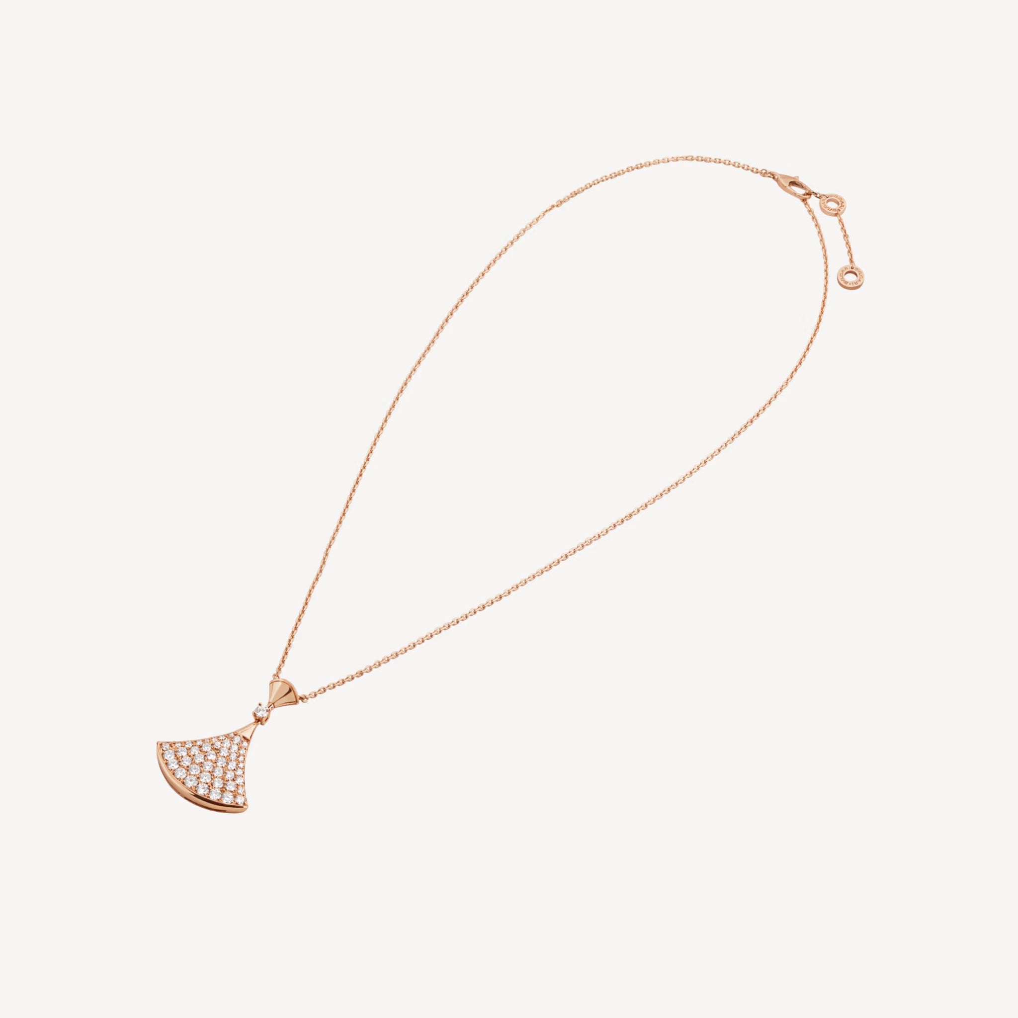 Deki Jewels Divas'Dream Necklace,925 Silver,18k Rose Gold Plated,Cubic Zircon Paved