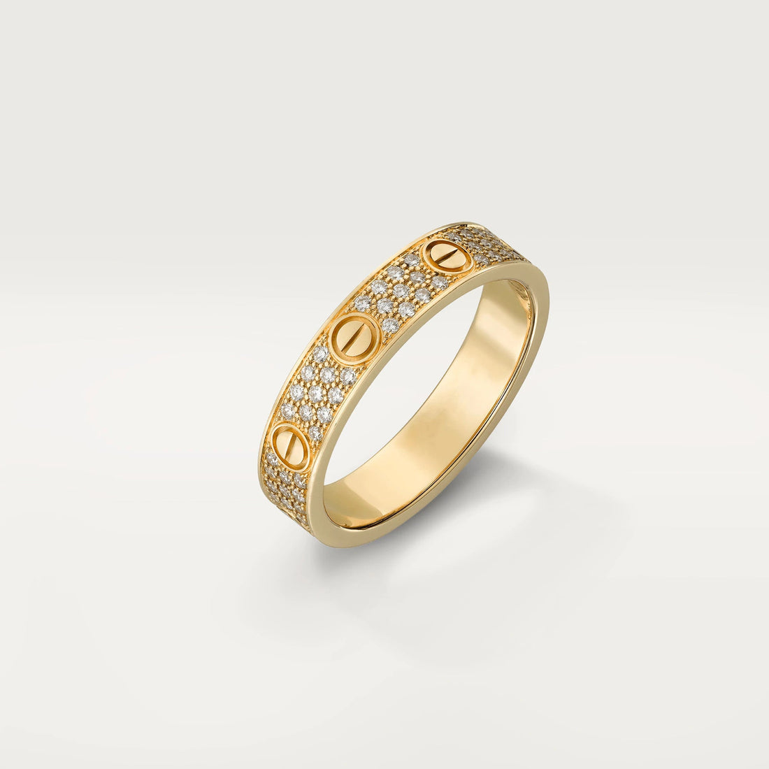 Love Wedding Band, 18k Gold Plated,Cubic Zirconia Pave